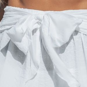White Straight Leg Cover-Up Pants